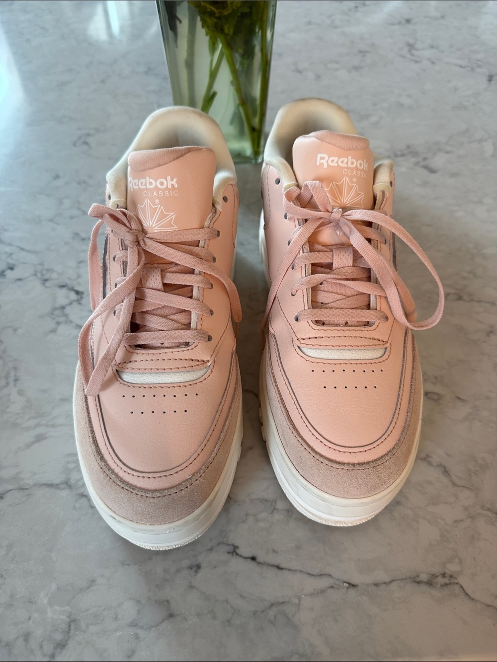 Reebok Classic Women's Sneakers in Pale Pink and White